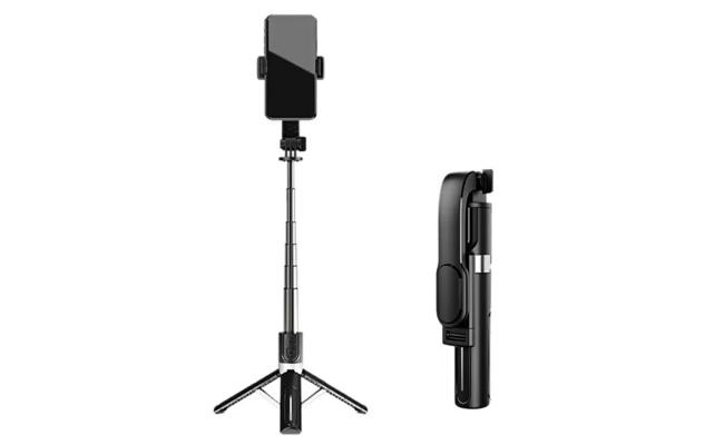 Jmary KT-219 6 Sections Extendable Selfie Stick Tripod Stand with Remote Control - Black